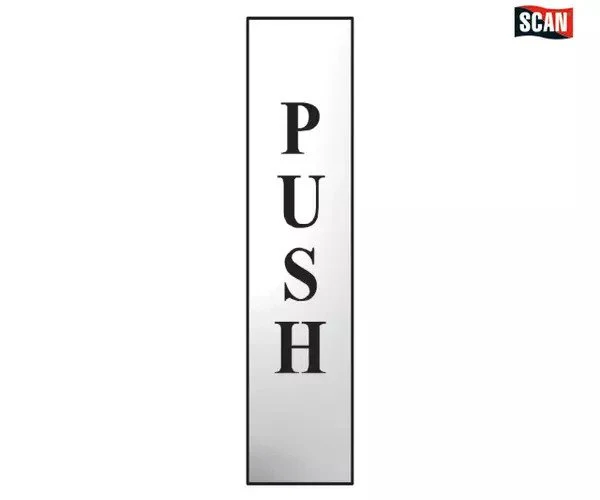 Scan Push Vertical - Polished Chrome Effect 50 x 200mm