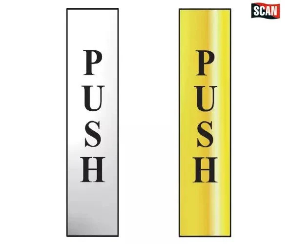Scan Push Vertical - Polished Chrome Effect 50 x 200mm - Image 2