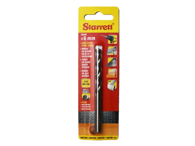 Starrett HSS Split Point Drill Bit 6.0 x 93mm - Image 2