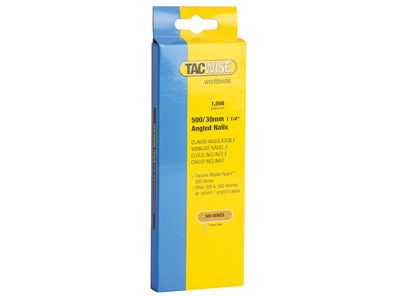 Tacwise  500 18 Gauge 30mm Angled Nails (Pack 1000)