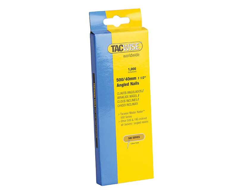 Tacwise  500 18 Gauge 40mm Angled Nails (Pack 1000)