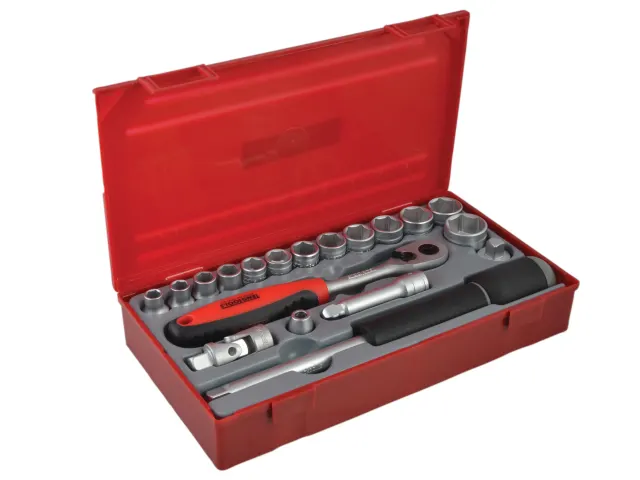 Teng TT3819 Regular Metric Socket Set, 19 Piece - 3/8in Drive