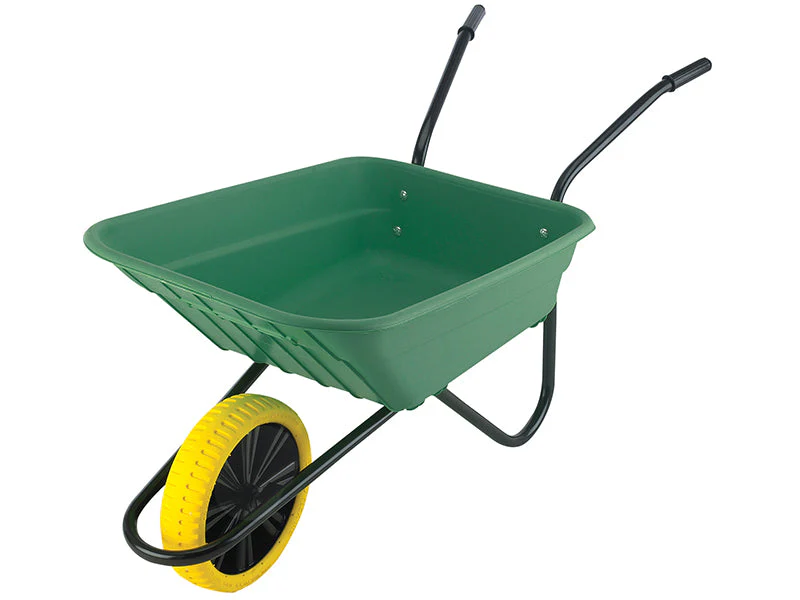 Walsall  90L Green Polypropylene Wheelbarrow - Puncture Proof