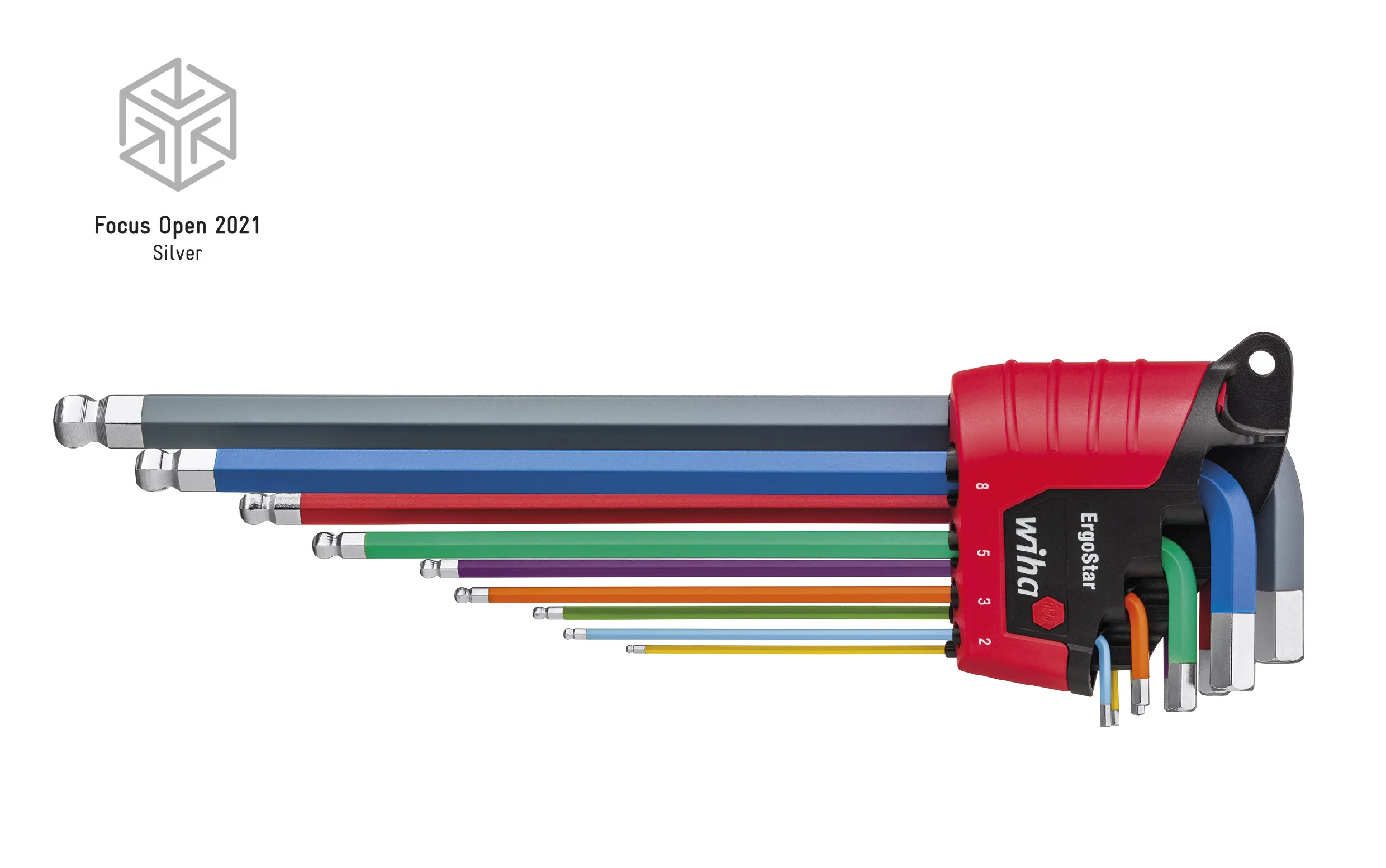Wiha ErgoStar Colour Hex Ball End L-key Set, 9 Piece - Image 2