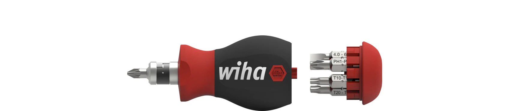 Wiha Magnetic SoftFinish® Stubby Screwdriver with Bit Magazine