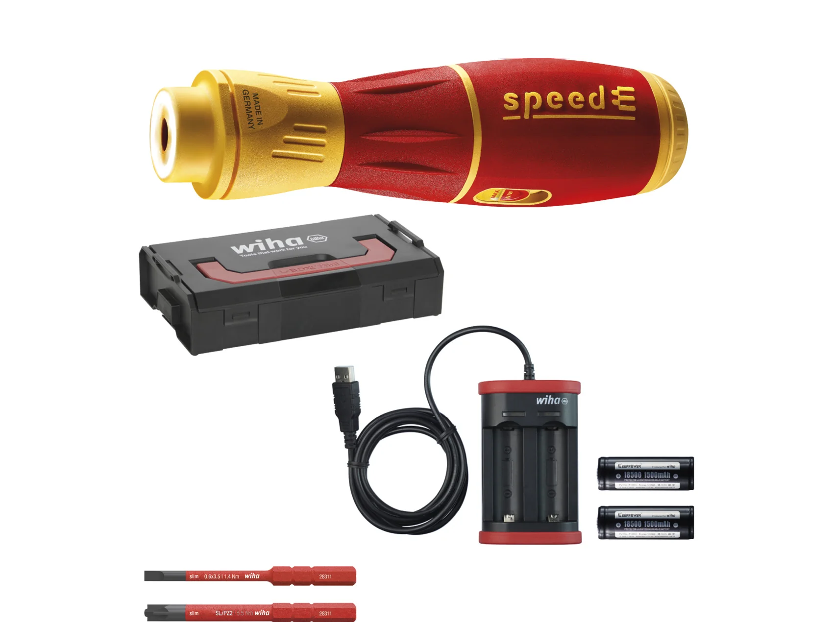 Wiha speedE® II electric E-screwdriver Set, 7 Piece